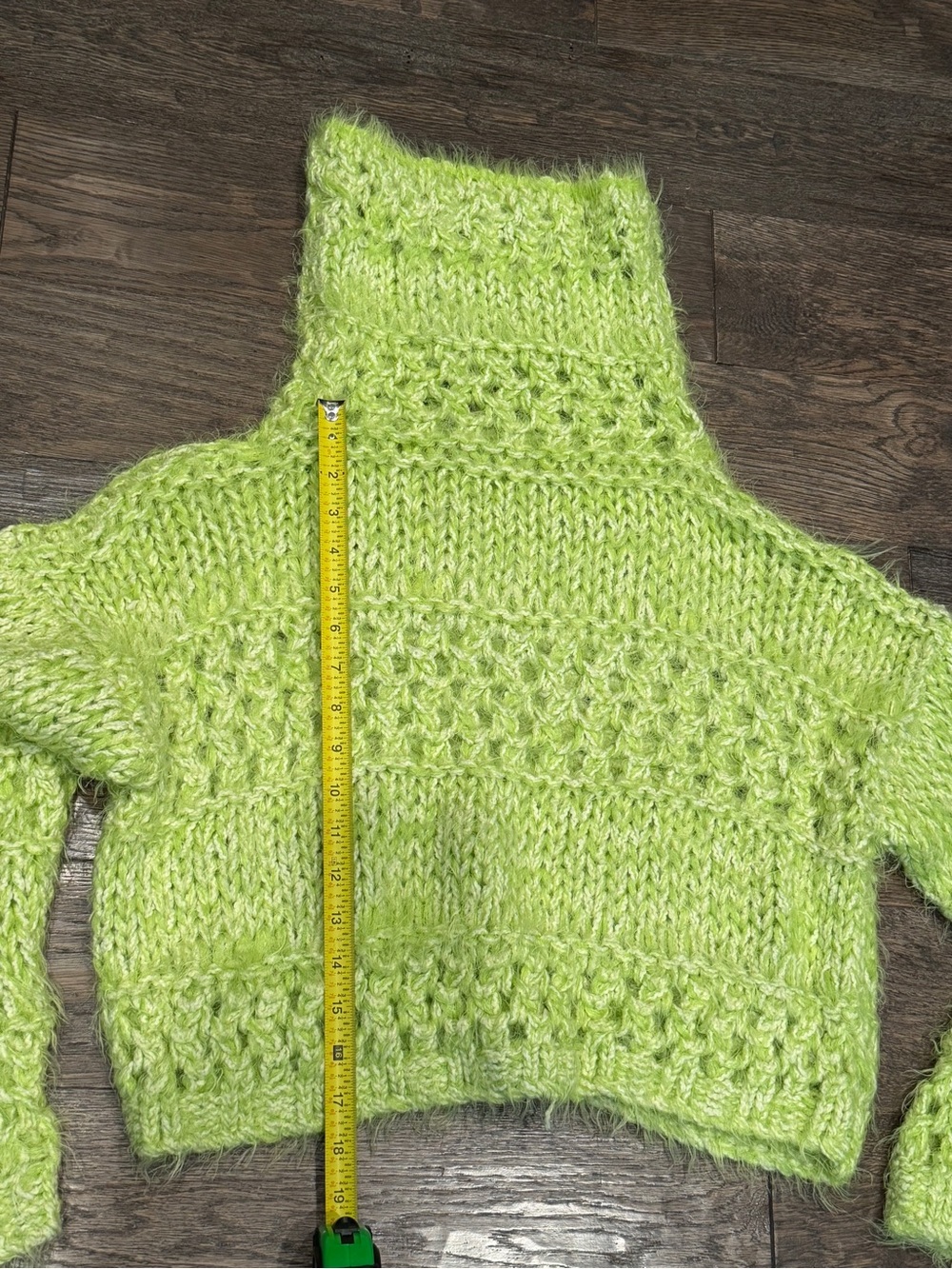 Free People Neon Lime Cropped Turtleneck Sweater - Picture 6 of 9